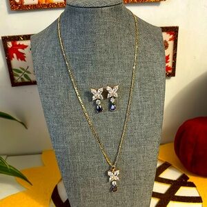 Set cadena 18 k gold plated de flor